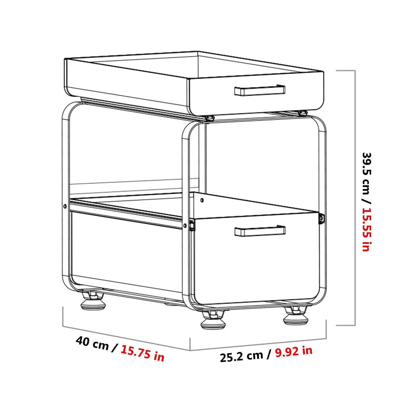 Spülschrank Organizer Organizer unter der Spüle mit 2 Ebenen, Aufbewahrung für die Küche, Mehrzweck-Aufbewahrungsregal für Küche und Bad(Color:Black)