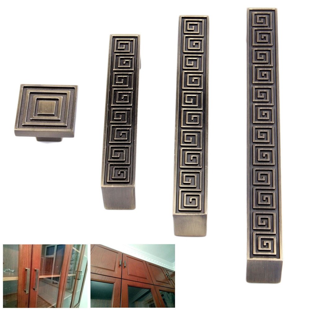 6 Stück Schubladengriffe/Knöpfe Im Chinesischen Stil Aus Zinklegierung Küchenmöbel Medizinschrankbeschläge Schubladengriffe (Lochabstand 128 mm)