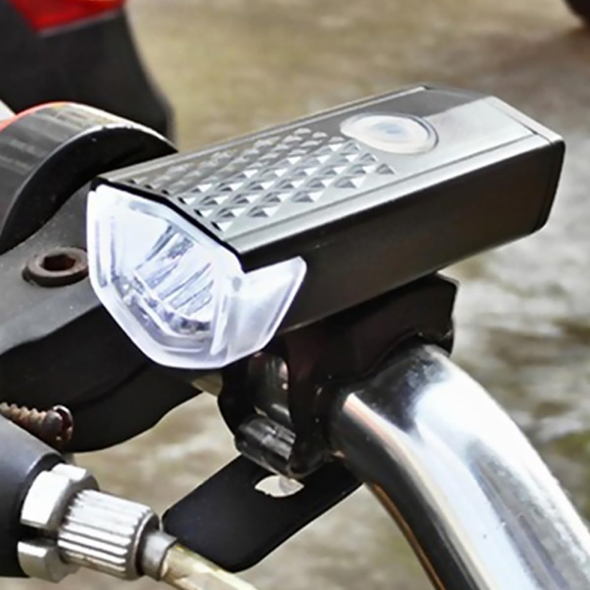 Rechargeable Bike Light Set USB Plastic Front Headlight and Rear Taillight with USB Cables and O-Rings Cycling Safety Light for Outdoor Night Riding