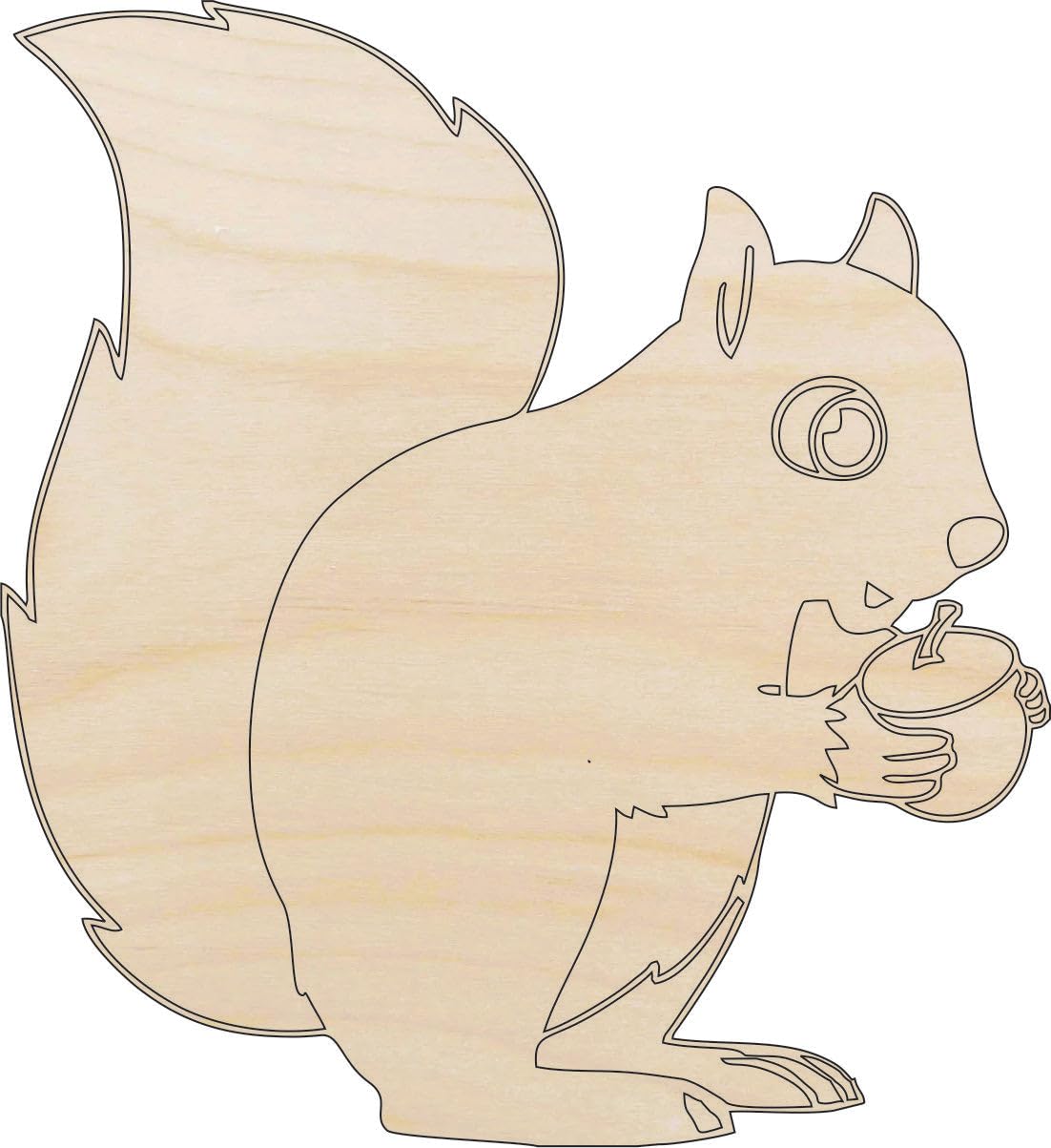 Squirrel - Laser Cut Out Unfinished Wood Craft Shape ANML22 8" / 1/4" thick