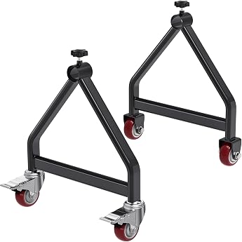 Wire Spool Stand Cable Reel Portable Cable Caddy Swivel Castors with Brake Wire Shelf Dispenser for Spools with a Diameter of up to 28 Inches 100 kg Capacity Black