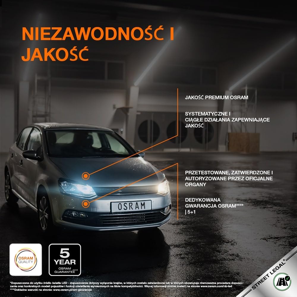 OSRAM NIGHT BREAKER LED SPEED H7 450 do motocykli, lampa LED do motocykli z homologacją drogową, do 450% większa jasność, 6000K, szybki montaż, nie wymaga akcesoriów mechanicznych, 1 lampa