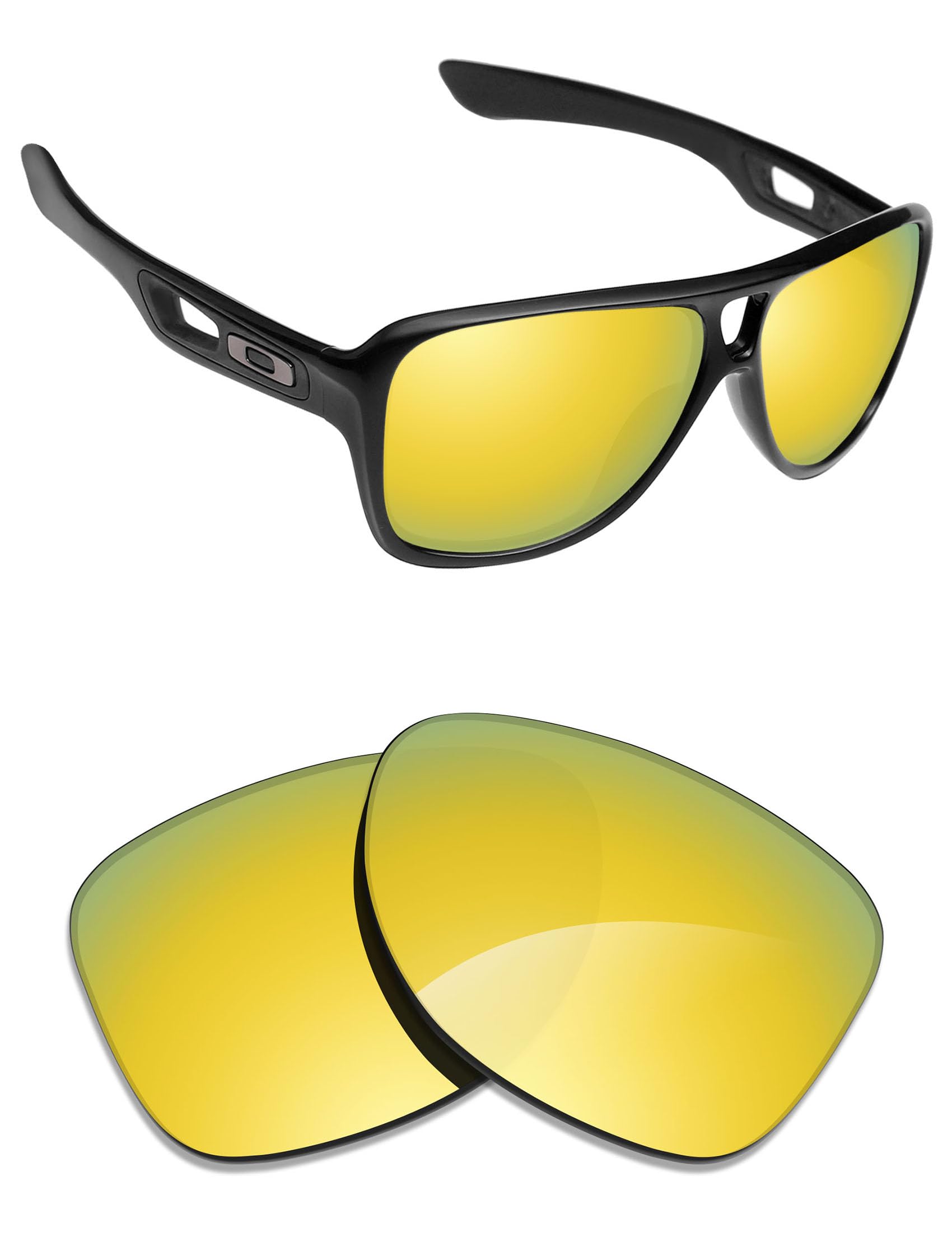 Alphax 24K Gold Mirrored Elite Polarized Replacement Lenses for Oakley Dispatch 2 OO9150 Sunglasses