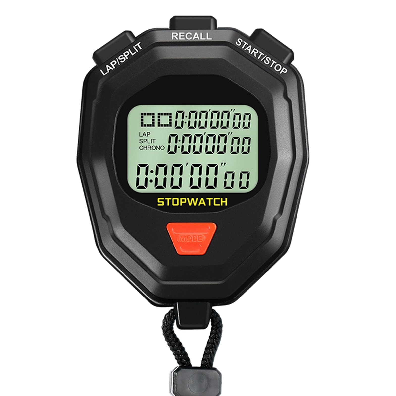 Training Timer Digital Stopwatch with Lanyard Large Display Tools Chronograph Stop Watch Handheld Chronograph