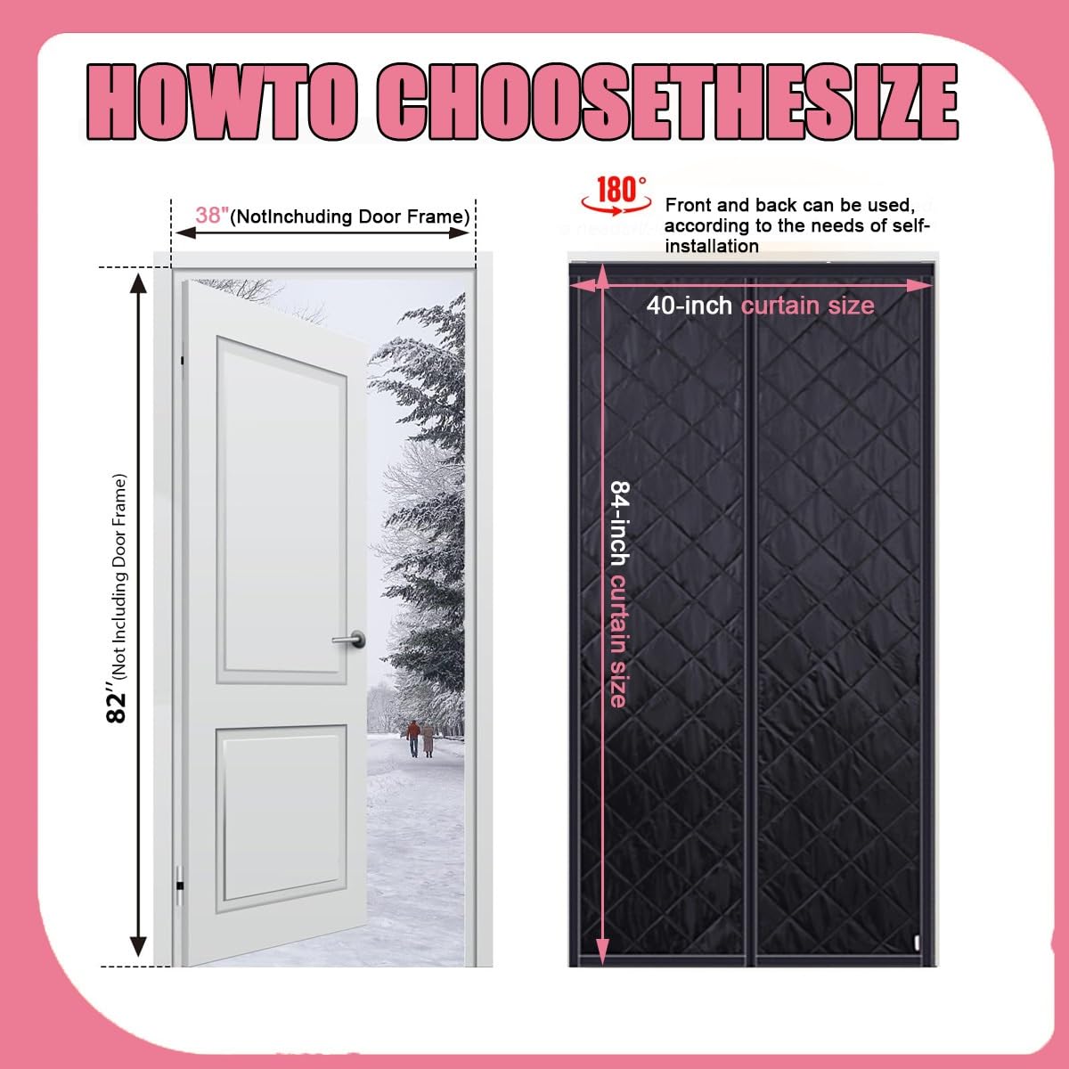 Rideau Isolant Thermique Rideau De Porte Isolant Thermique, Couche Anti-Froid Et Chaleur Isolation Phonique D'écran Coton Magnétique Auto-Adhésif 70-260cm Pour Porte D'Entrée(Gris,130 * 240cM)