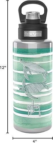 Miniatura 9 de Tervis Guy Harvey Freeswim Turtle - Vaso aislado de triple pared para viaje mantiene las bebidas frías, botella de boca ancha de 32 onzas, acero
