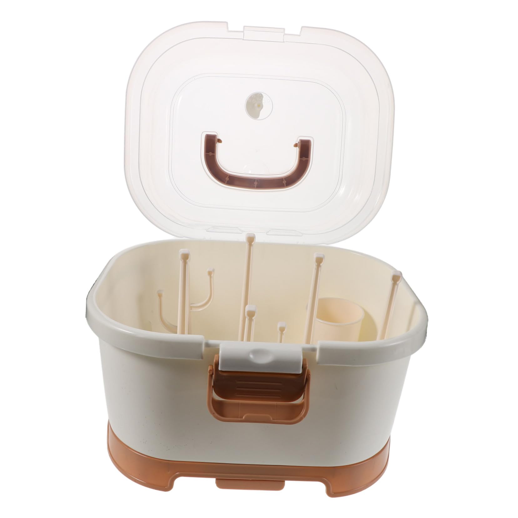 Organizer per Biberon da Banco con Coperchio, Grande Capacità | Conservazione Verticale, Struttura Salvaspazio, Plastico, per Preparazione Pasti e Mobile Cucina