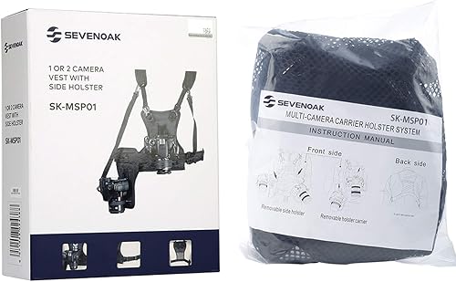 Miniatura 8 de Sevenoak Correa de doble cámara para Canon Nikon, sistema de chaleco de pecho de transporte múltiple para Canon 6D 600D 5D2 5D3 Nikon D90 Sony A7S