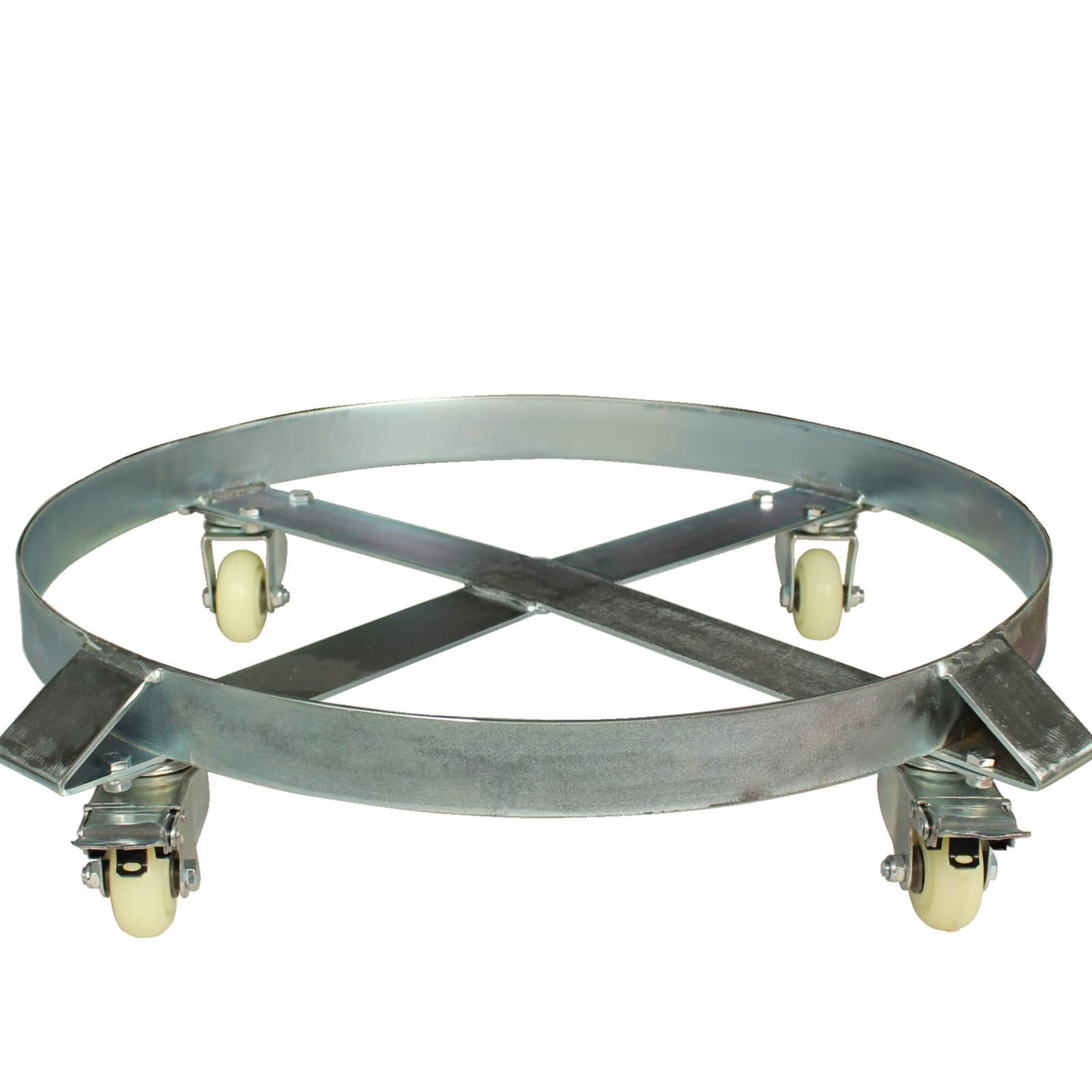 Carrello per Fusti Barile Piattaforma con Ruote Supporto per Contenitori Cilindrici Struttura Acciaio al Carbonio Uso Adatto a Magazzini Fabbriche Officine