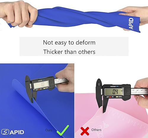 Vista 41 de Sapid Hoja de silicona extra grande para manualidades, alfombrillas de silicona gruesa para joyería, alfombrilla de silicona antideslizante para Azul