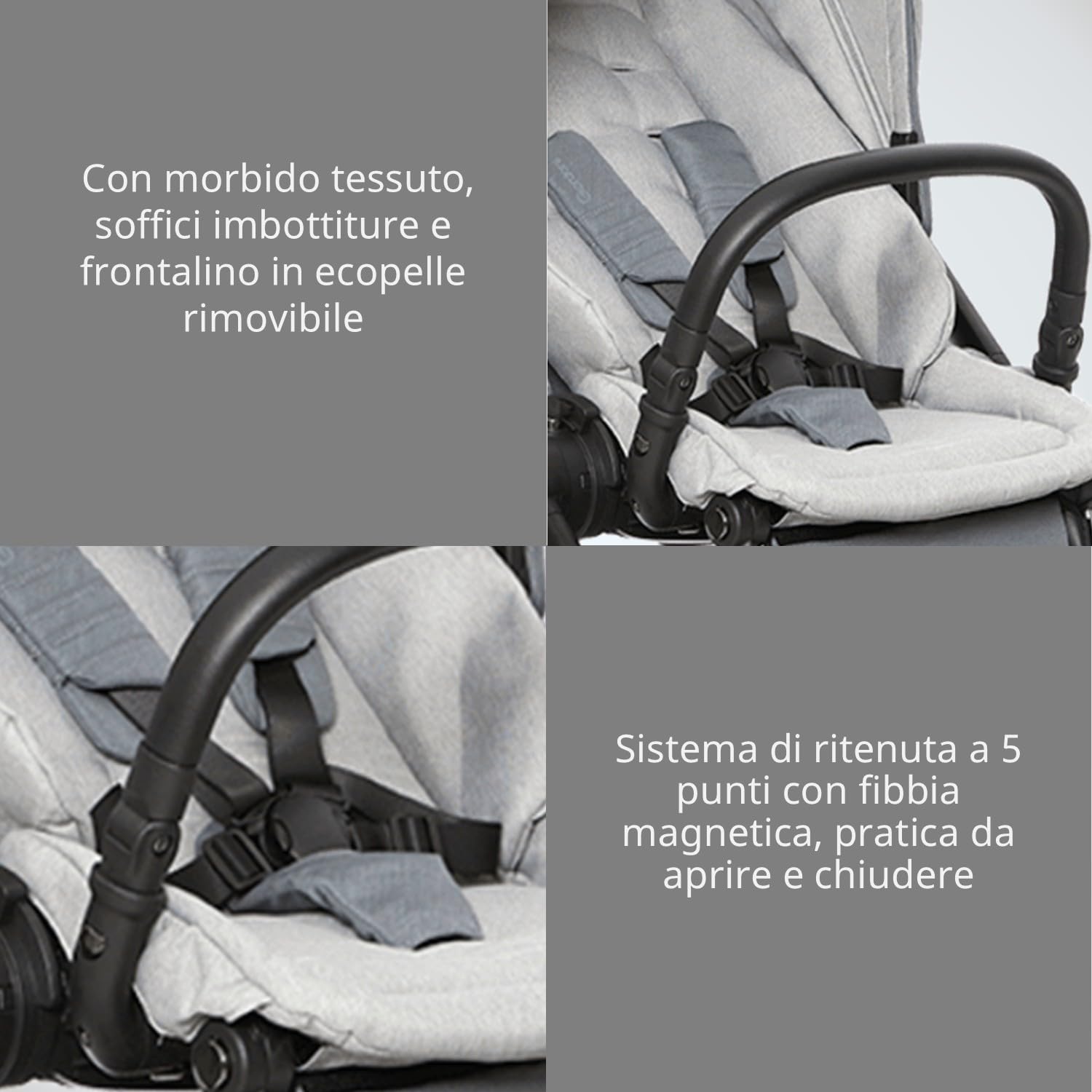 Giordani Trio Sistema Modulare G-Comfort, Passeggino Chiusura Automatica Fronte Mamma Strada 0-22kg, Navicella e Seggiolino Auto con Tasti Memory, Ruote Ammortizzate