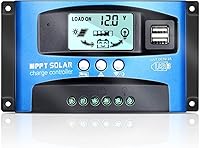 Vista 1 de 100A MPPT Controlador de carga solar 12v/24v actual enfoque automático MPPT carga de seguimiento con pantalla LCD Regulador solar dual USB