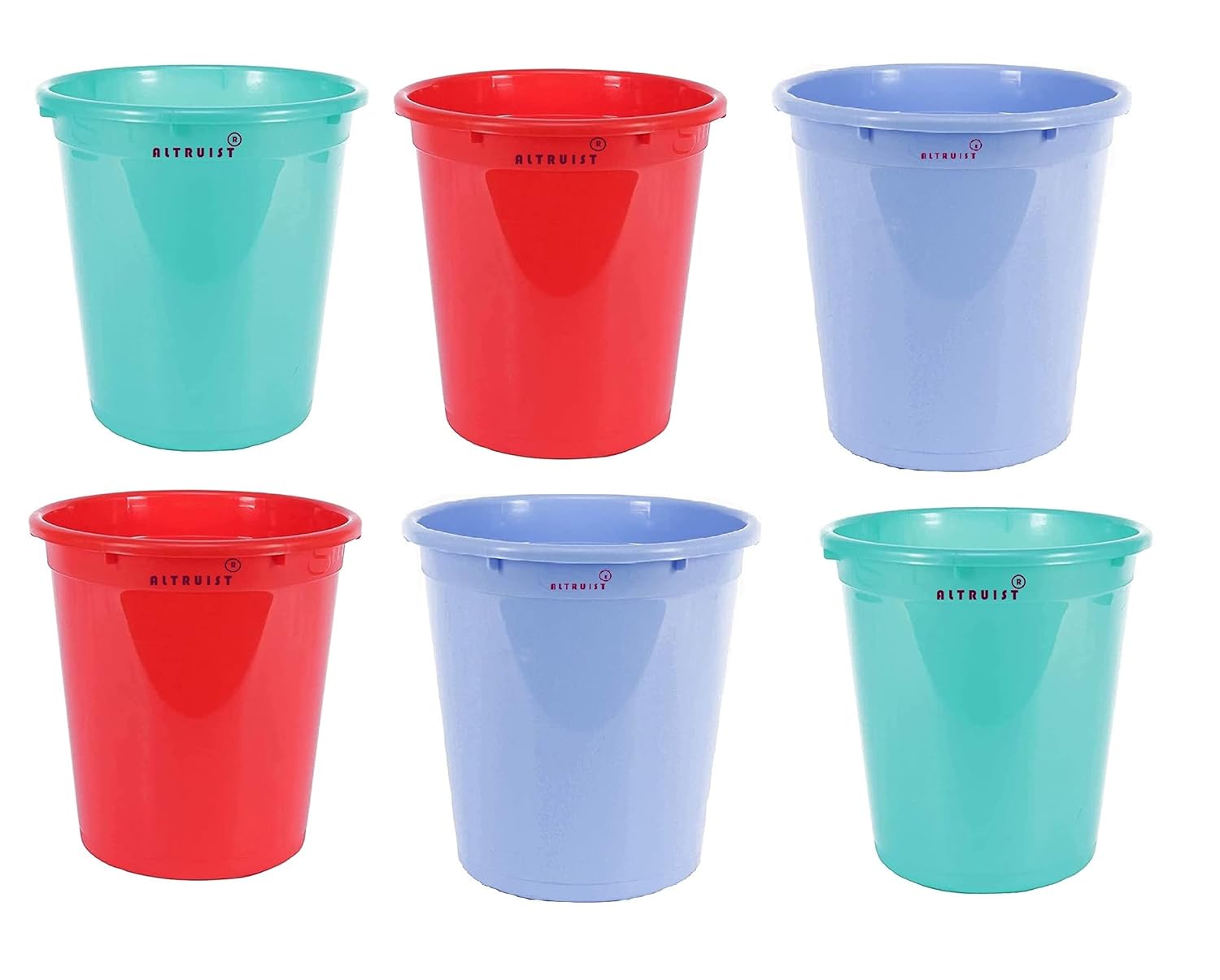 ALTRUIST Plastic Open Smart Garbage Bin Dustbin 8 Liter, Pack of 6