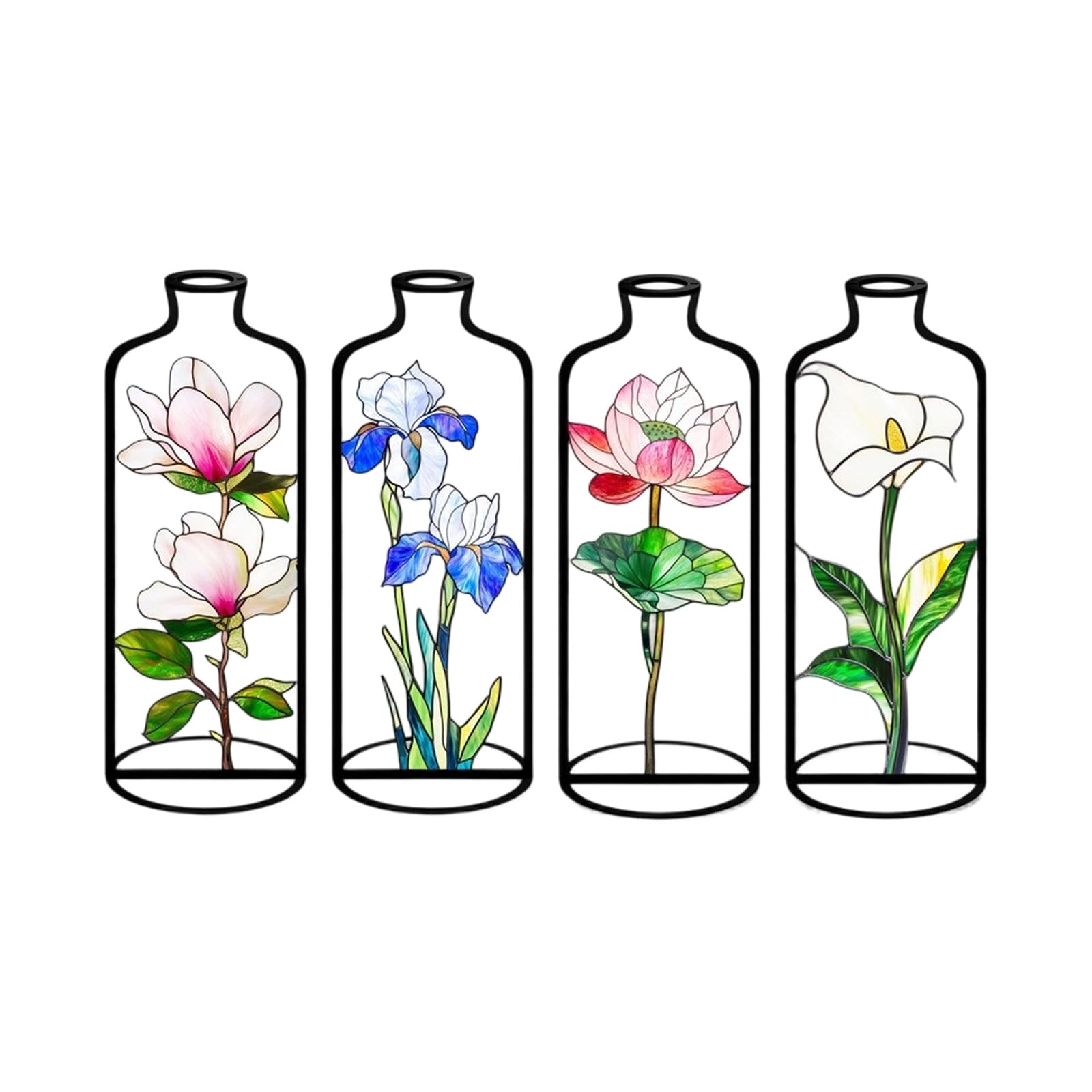 Of 4 Acrylic Vases with Intricate Hollow Out Designs Perfect for Living Space Decors Floral Arrangements Holder Desktop Flower Vases