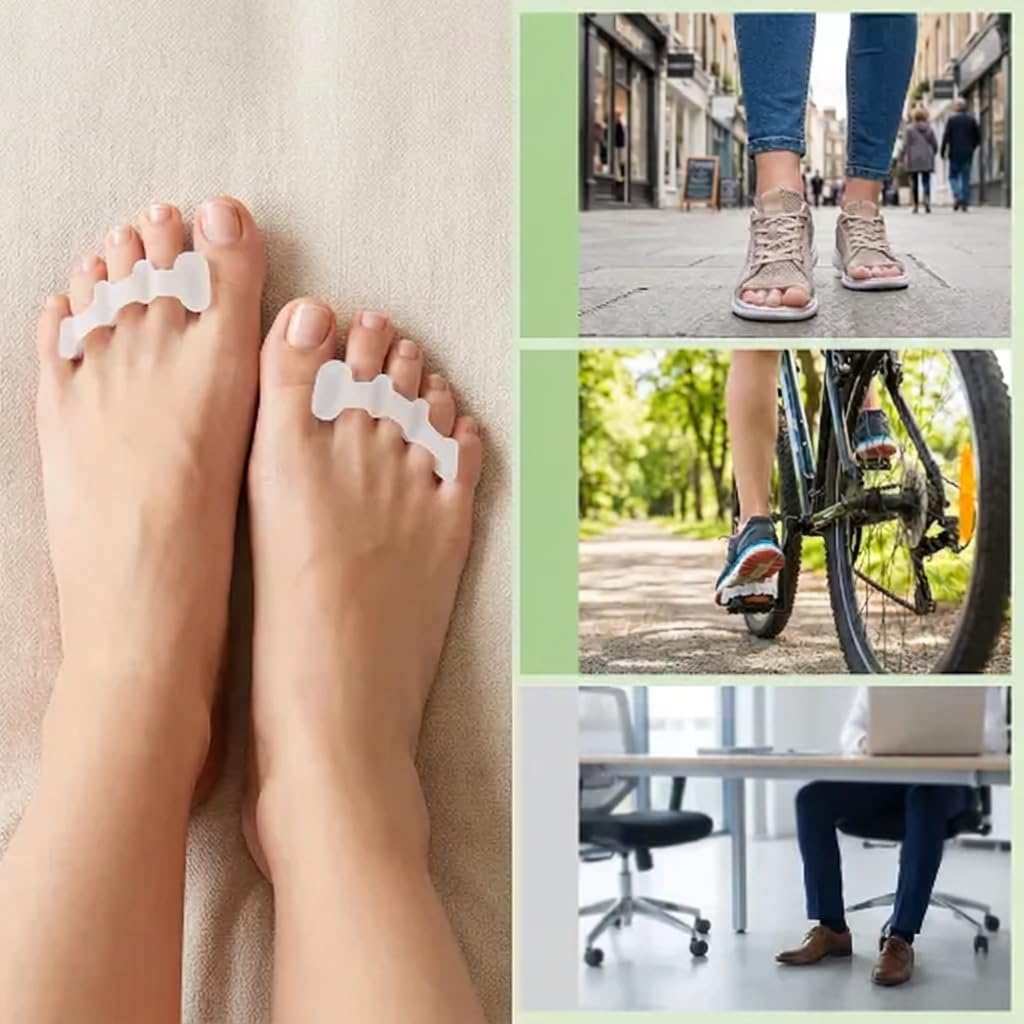 8 Stück Weicher Zehenspreizer aus Silikon, Zehenspreizer Silikon, Gel-Zehenspreizer, Zehenstrecker für alle Zehen für täglichen Gebrauch in Schuhen, Hallux Valgus Zehentrenner