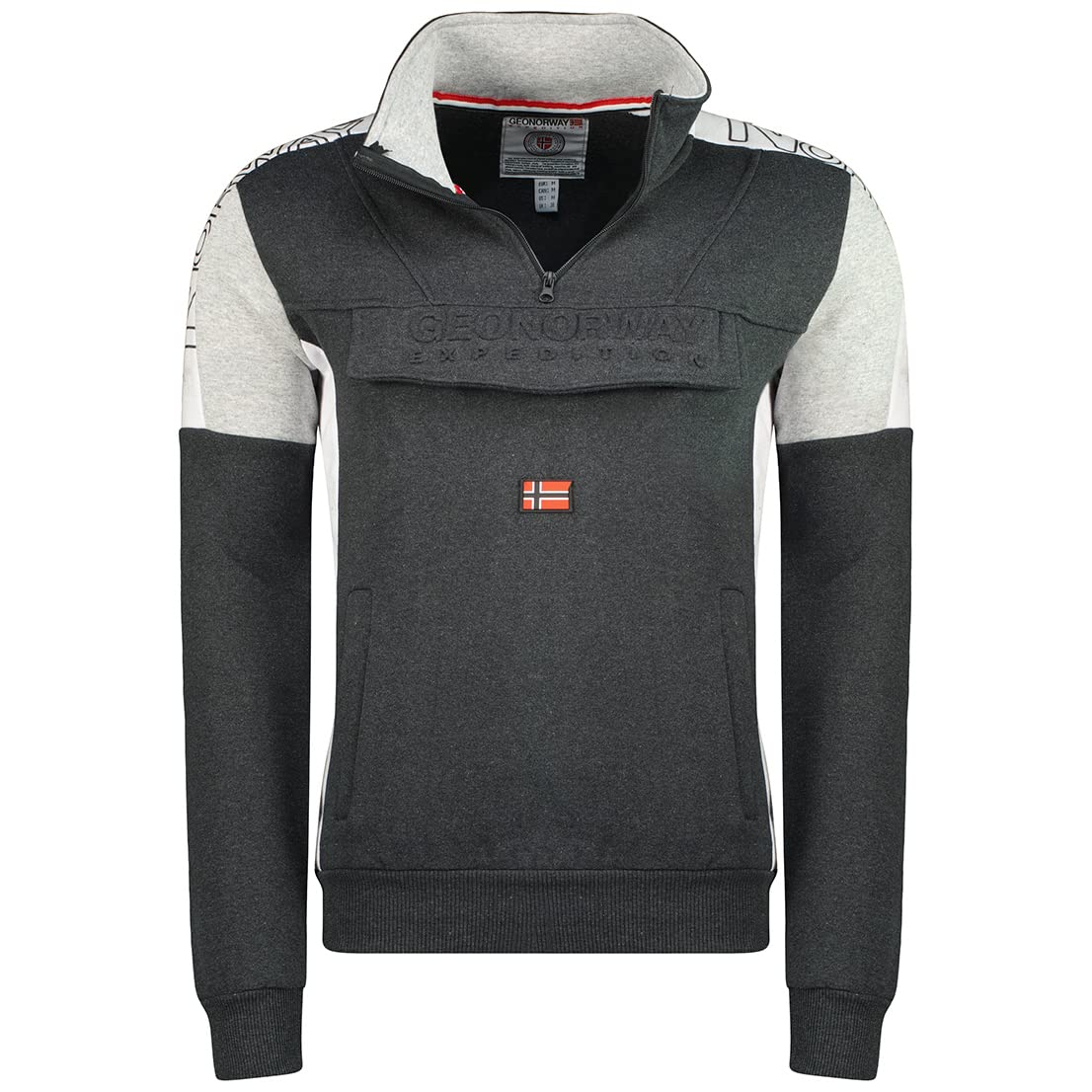 Geographical Norway Men's Fagostino Hooded Sweatshirt, Gris Fonce, L