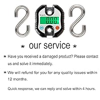 Vista 3 de Báscula colgante digital portátil resistente para grúa, 330.7 lbs, 300 libras, 2 pilas AAA (no incluidas) (negro)