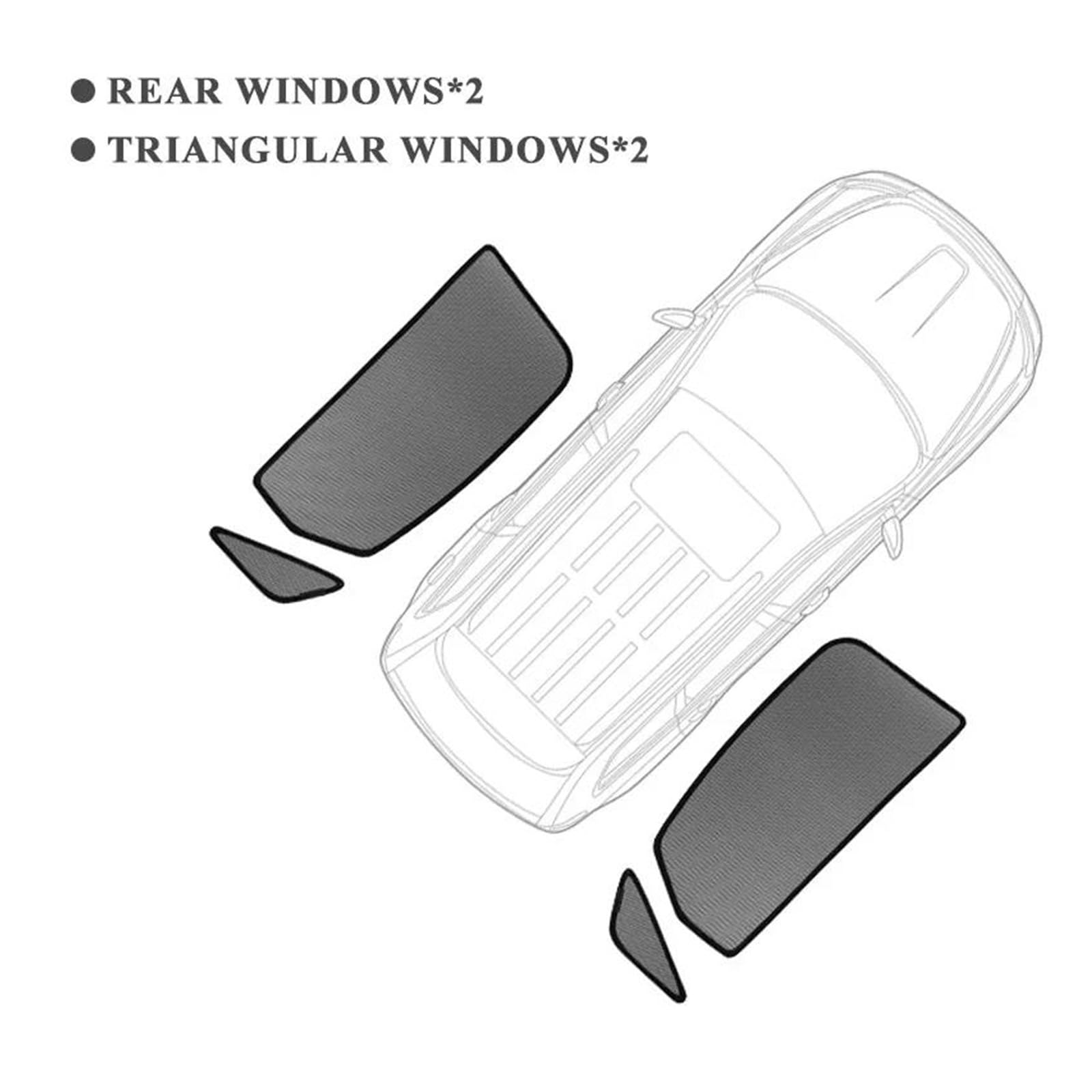 Sonnenschutz Auto Für Toyota RACTIS Für Verso-S XP120 2010-2017 Autofenster Sonnenschutz Magnetvorhang Visiernetz Mesh Sonnenblende Vorne(Rear Triangular)