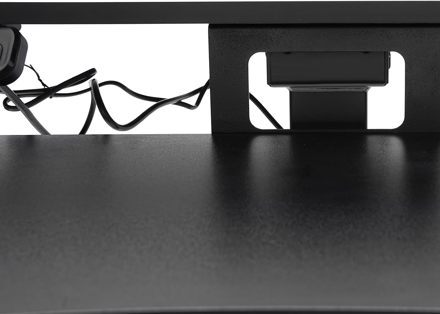 Electric Computer Desk, Electric Height Adjustable (31-51in) Computer Podium Desk, 2-Layers Mobile Standing Computer Desk with 4 Lockable Wheels, h-Shaped Base, 31.5x15.7in Desktop, Black