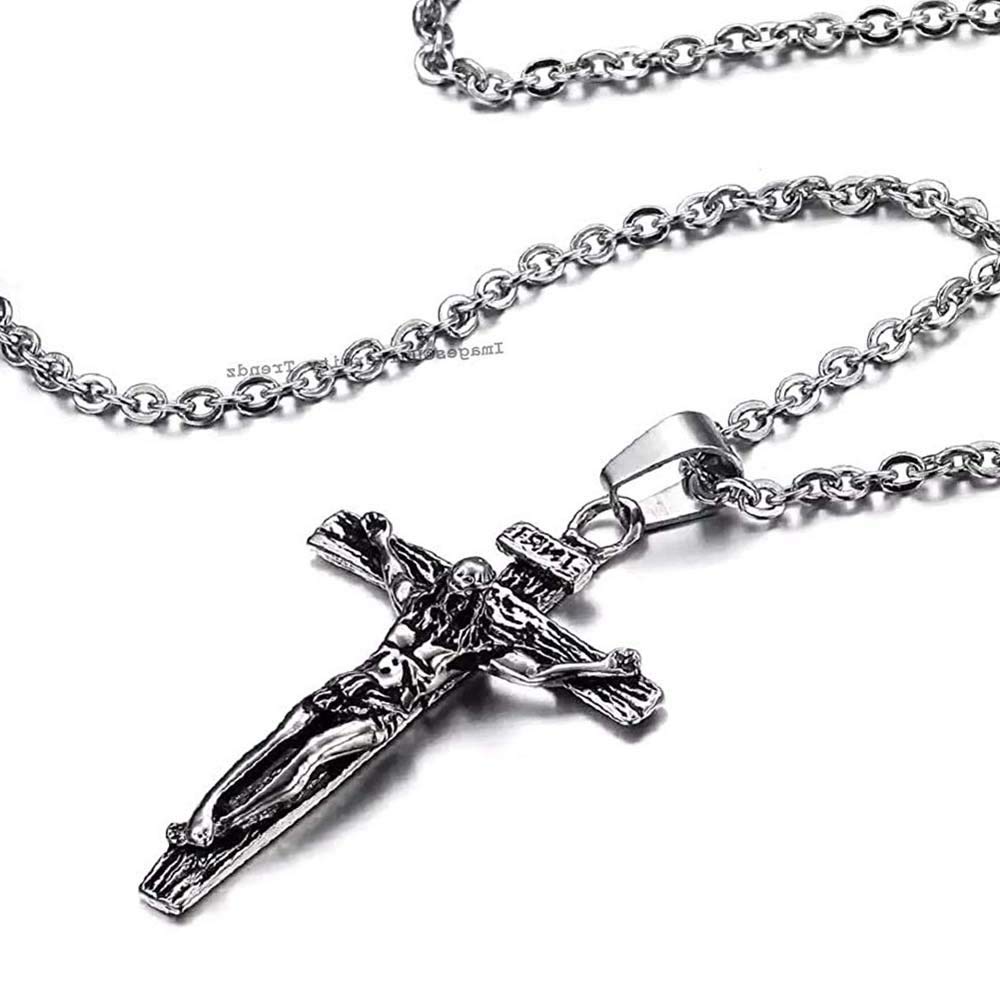 University Trendz Stainless Steel Antique Cross Pendant Jesus Necklace For Boys & Men (Silver) (B08RS7PWVT) Amazon Price History, Amazon Price Tracker