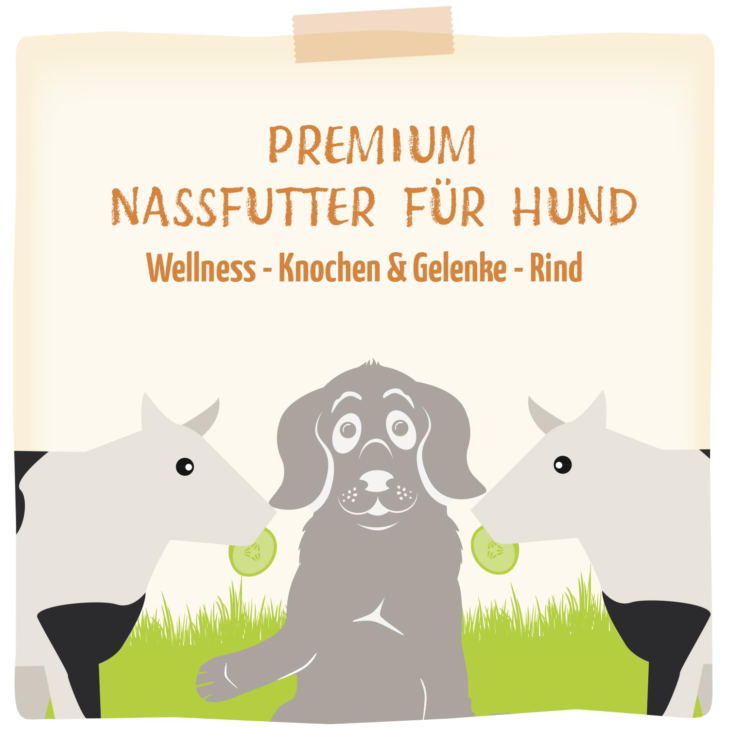 MjAMjAM - Cibo umido premium per cani - Benessere - Ossa e articolazioni - Beef, confezione da 6 (6x200g), senza cereali