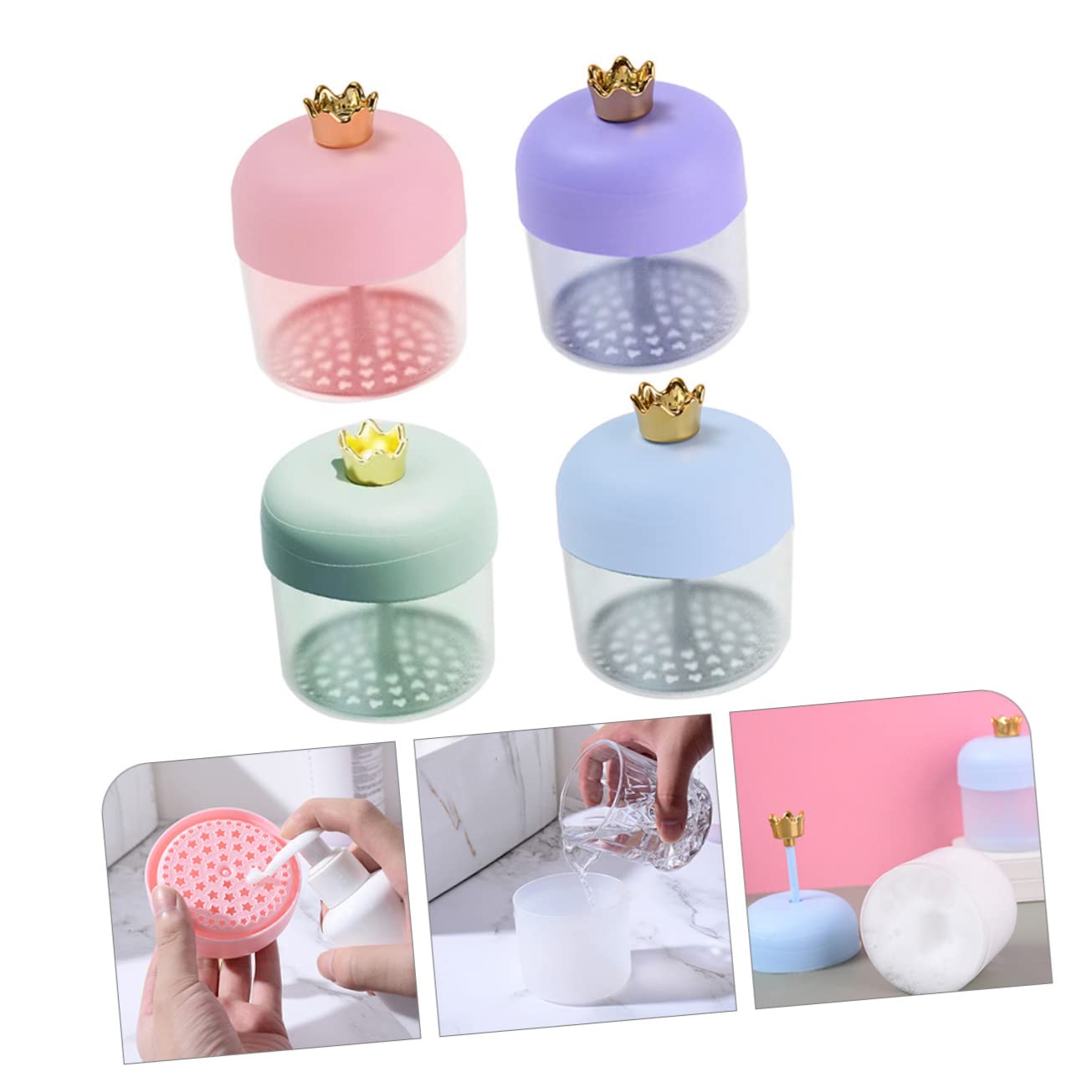 WOONEKY 4piezas Dispositivo De Espuma Facial Fácilmente Burbujas Ligero y Compacto