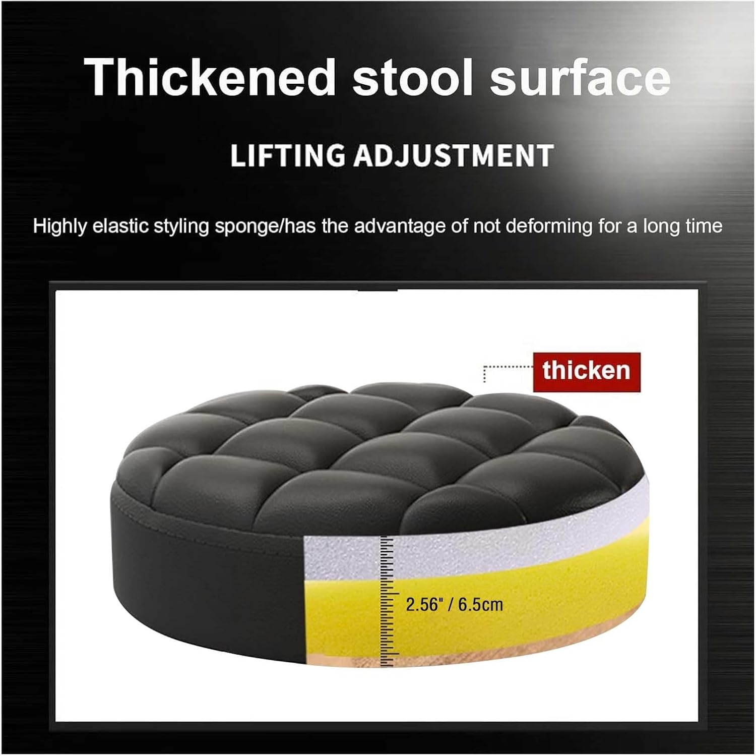 Rolling Stool Swivel Salon Beauty Chair Medical Care Round Leather Cushion Bar Stool for Spa Work Office Massage Manicure Tattoo, Gold Chrome Frame (Color : Blue)