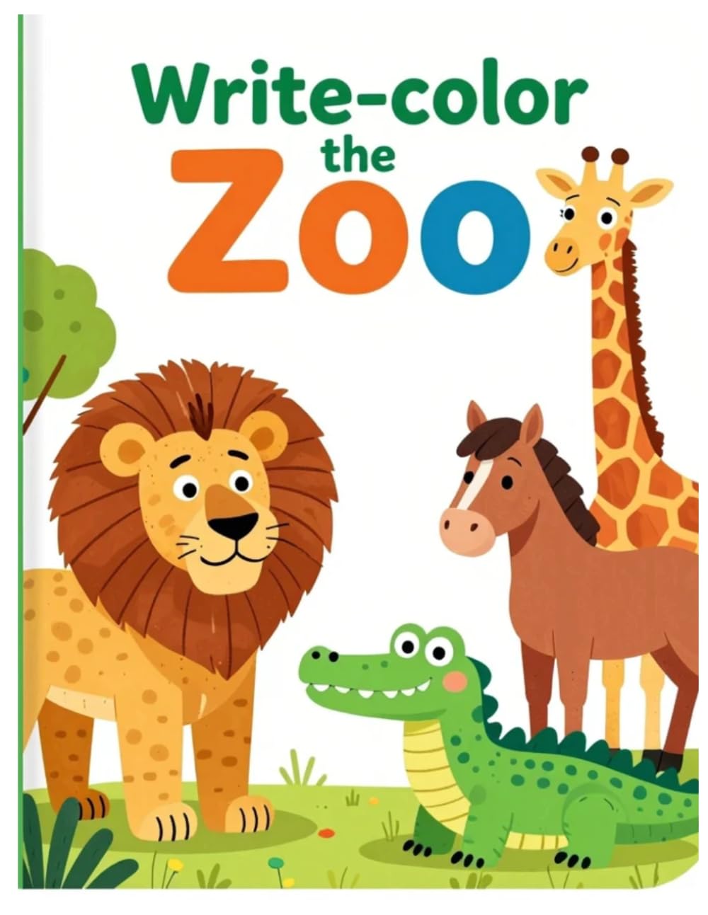 Write-color the Zoo: Animal coloring book with handwriting practice