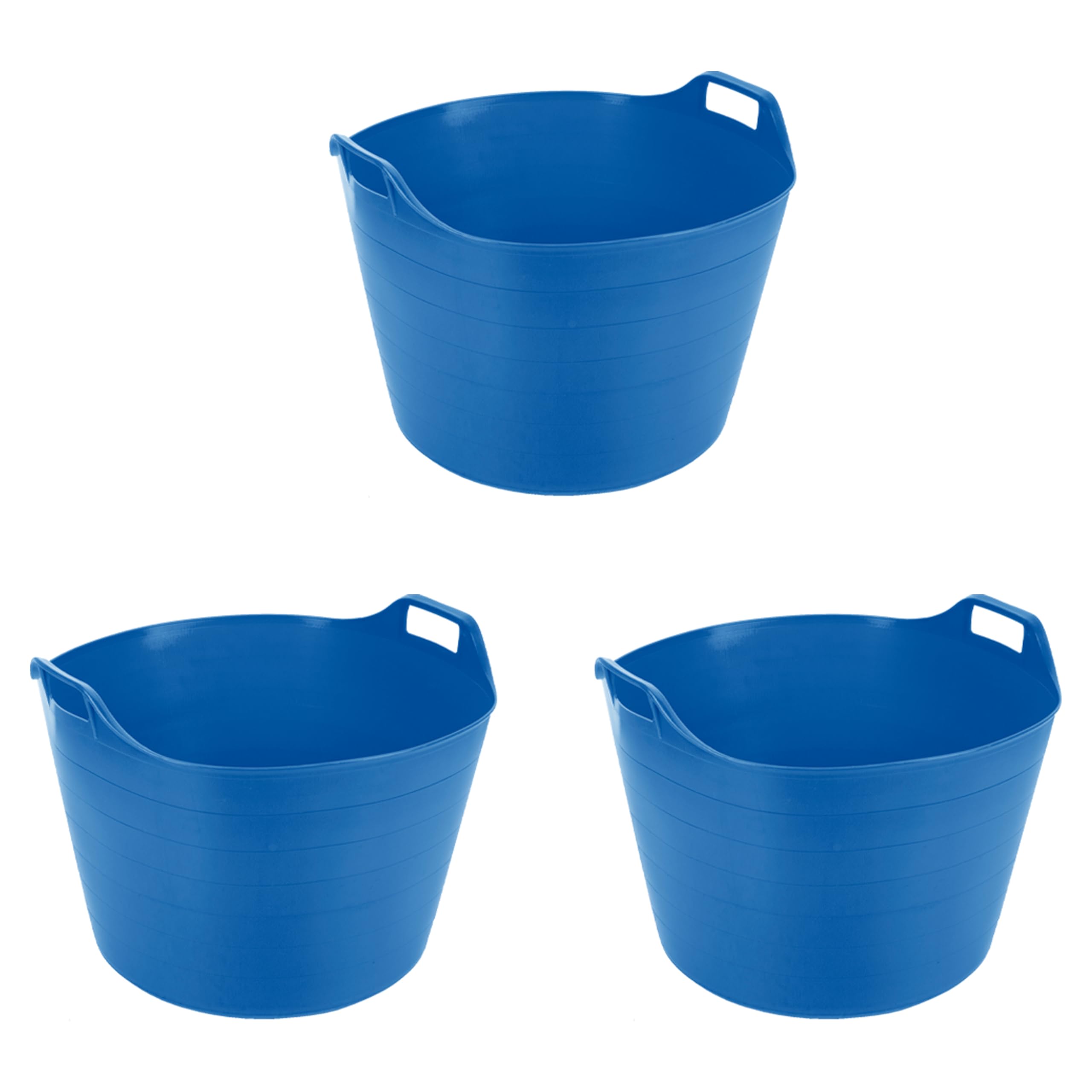 𝟳𝟱𝗟 Extra Large Flexi Tub Heavy Duty Plastic Bucket with Handles Robust Versatile Multipurpose Home Garden Toy & Durable Flexible Storage Container Polyethylene Flexi Tub MADE IN U.K (Sky Blue)