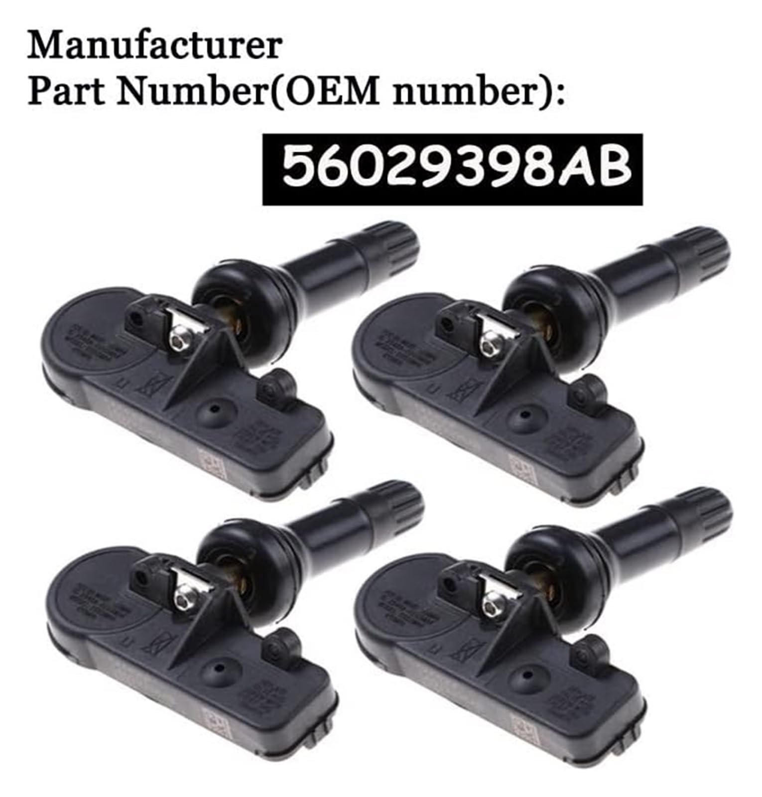 Sensori Pressione Pneumatici per Jeep per Grand Cherokee per Dodge per Wrangler Fiat 500 Freemont JF TPMS Sistema di Monitoraggio della Pressione dei Pneumatici Sensore Auto 4 PZ 56029398AB