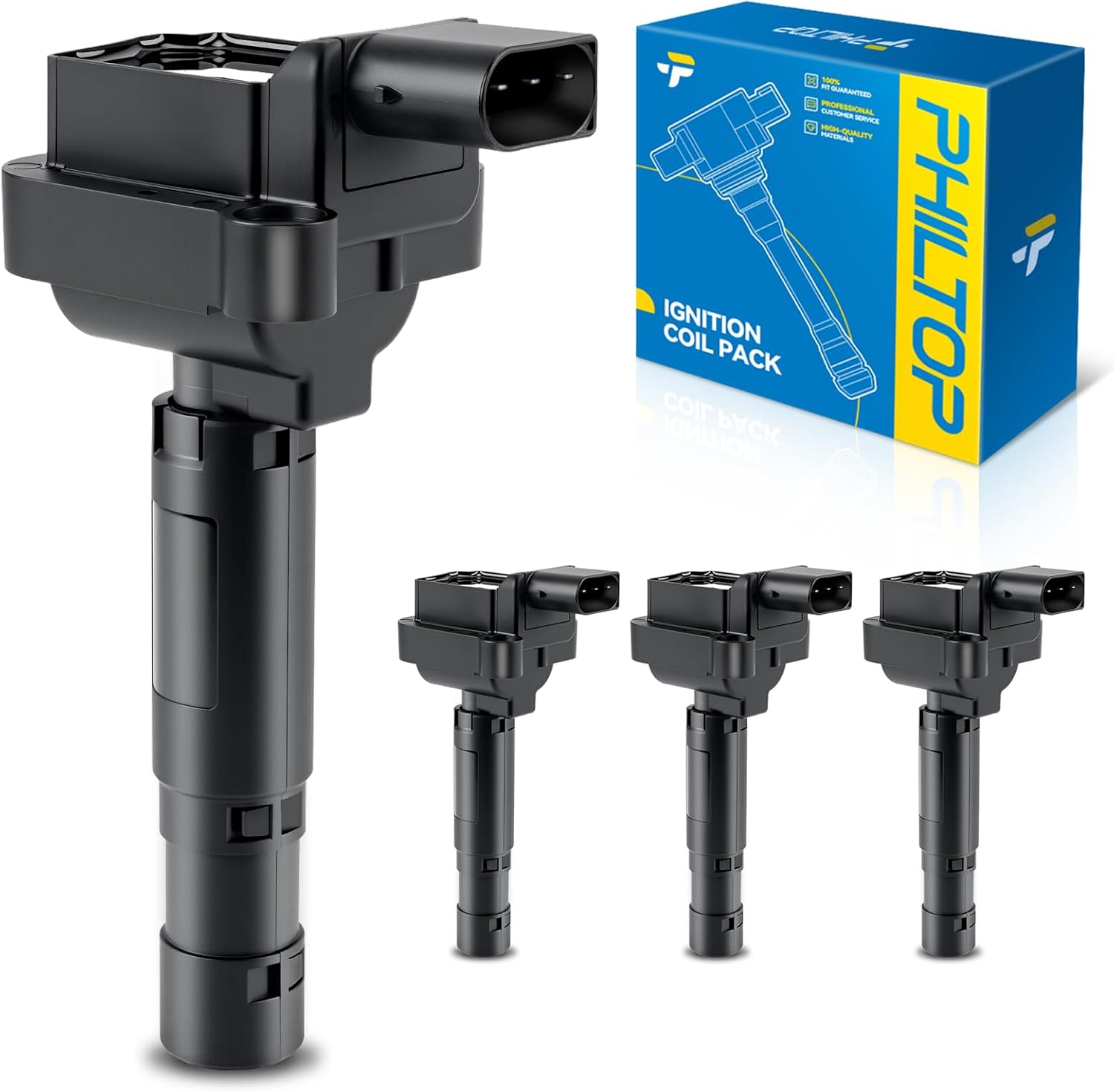 PHILTOP UF658 Ignition Coil Pack Compatible with 2012-2015 C250; SLK250, Set of 4