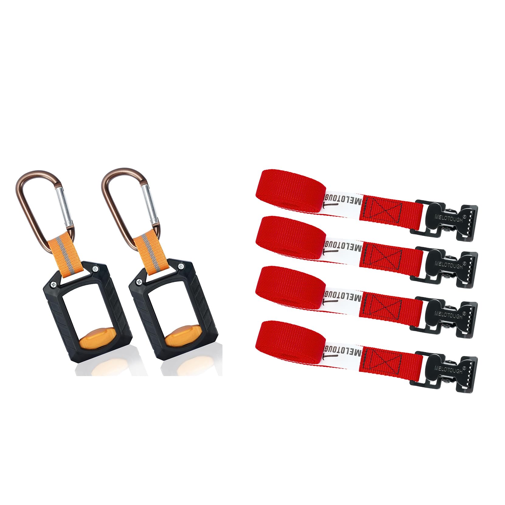 4PCS 1"×4FT Lashing Strap+2PCS Zip Tie Holder