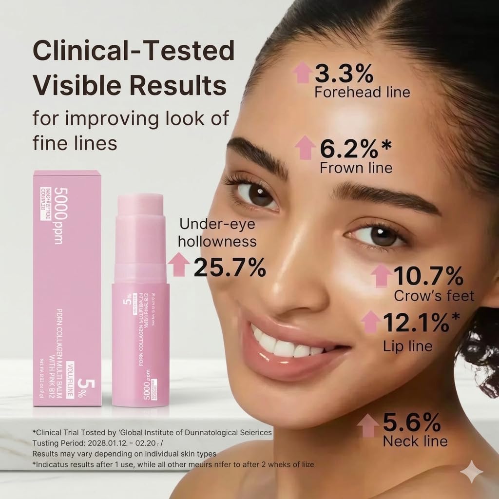 PDRN Pink Collagen Volume Multi Balm Volufiline Stick for Face Eye&Lip Care
