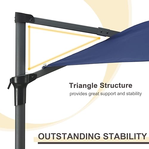 Miniatura 4 de Gardesol Sombrilla de 10 pies para patio al aire libre, fácil operación, tela teñida con solución de 8.47oz, protección UV, resistente a la