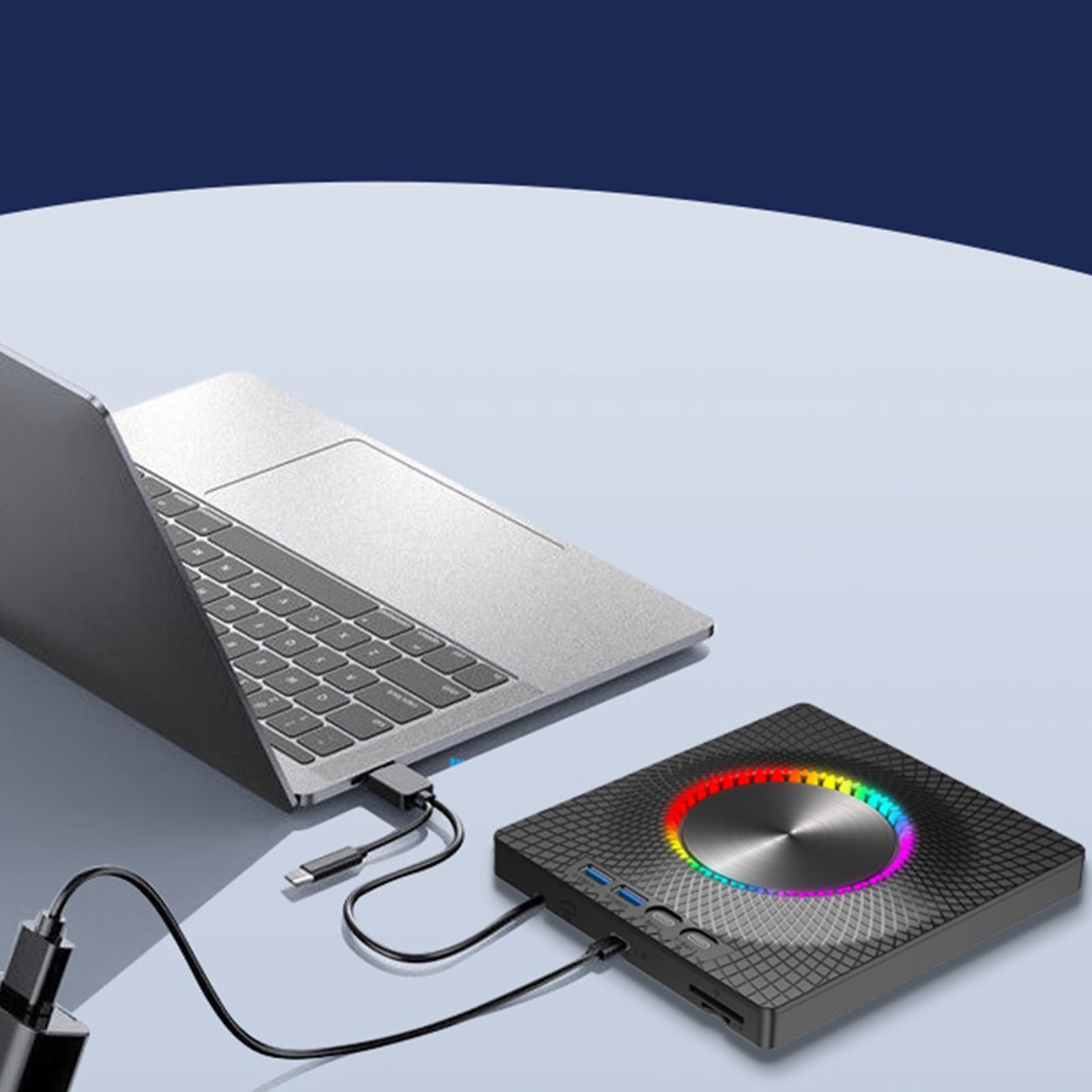 Unidad de disco externa portátil con conexión USB 3.0 y tipo C para una rápida transferencia de datos y grabación de discos para viajeros