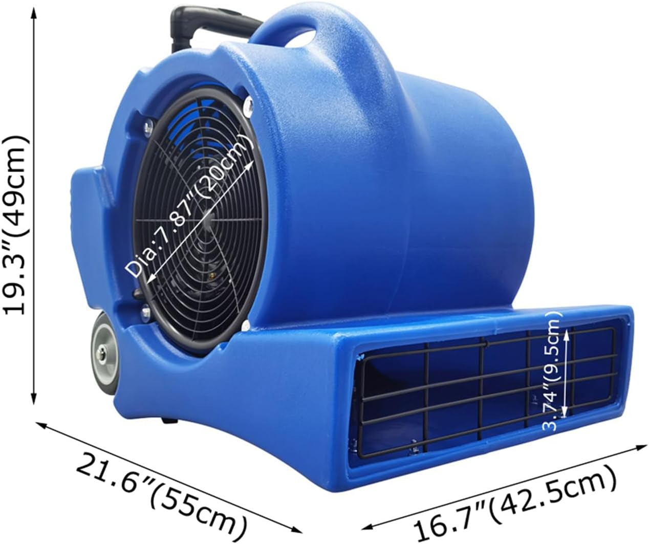INTBUYING 3 Speed Floor blow dryer 1.2HP 5650CFM Air Mover Wet Carpet Water Dryer Floor Blower Fan Janitorial 110V for Drying and Dehumidify