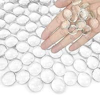 Vista 15 de HappyFiller Decoración de otoño de Halloween, mármoles de vidrio planos, gemas grises y azules, 1 libra aproximadamente 100 unidades, relleno de 0.3