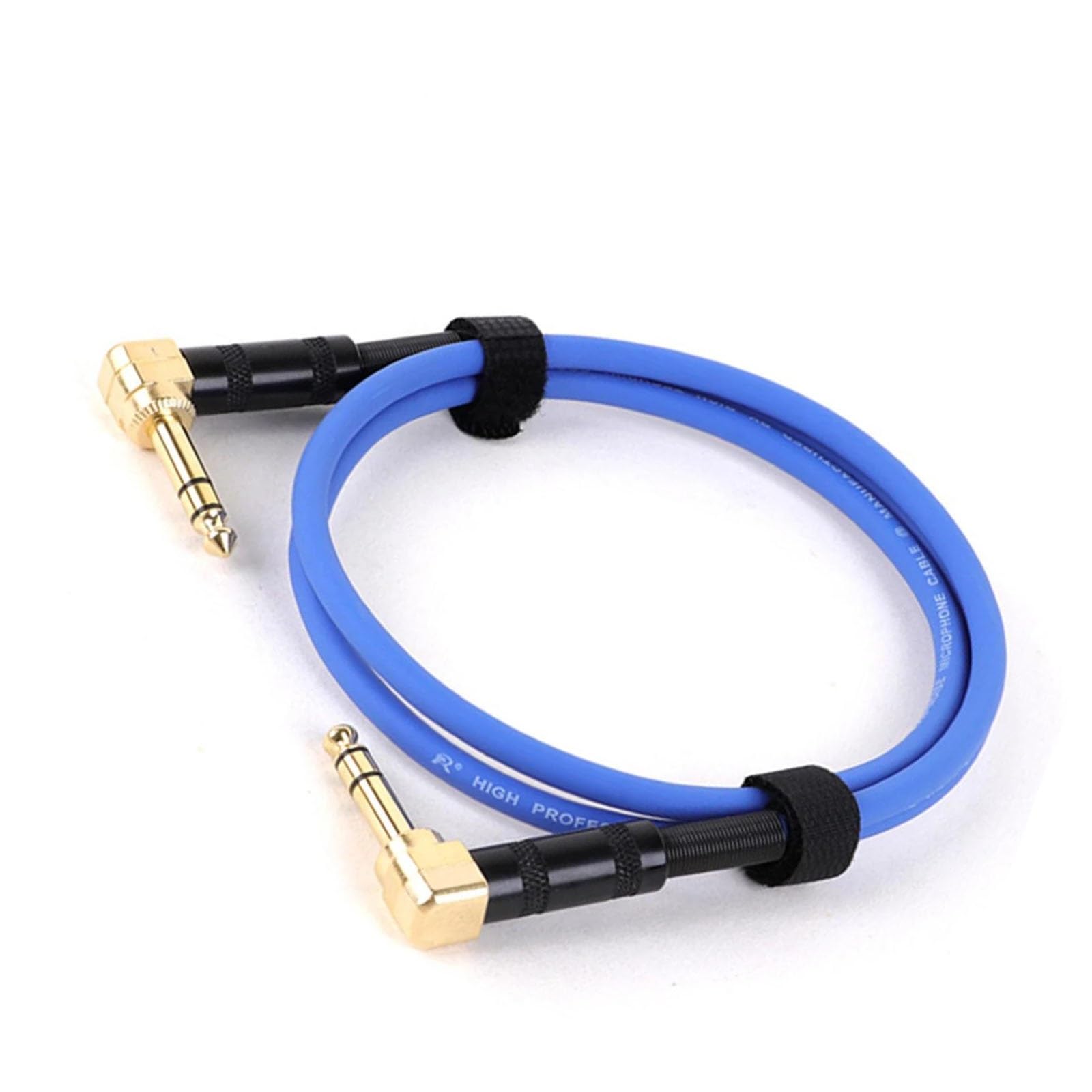 Instrumentenkabel 6,35 Stereo Balanced1/4 Abgewinkelt Zu Abgewinkelt Lautsprecher Verstärker Kabel Für Gitarre Tastatur‎ Dual Kanal Kabel(Blue,10m)