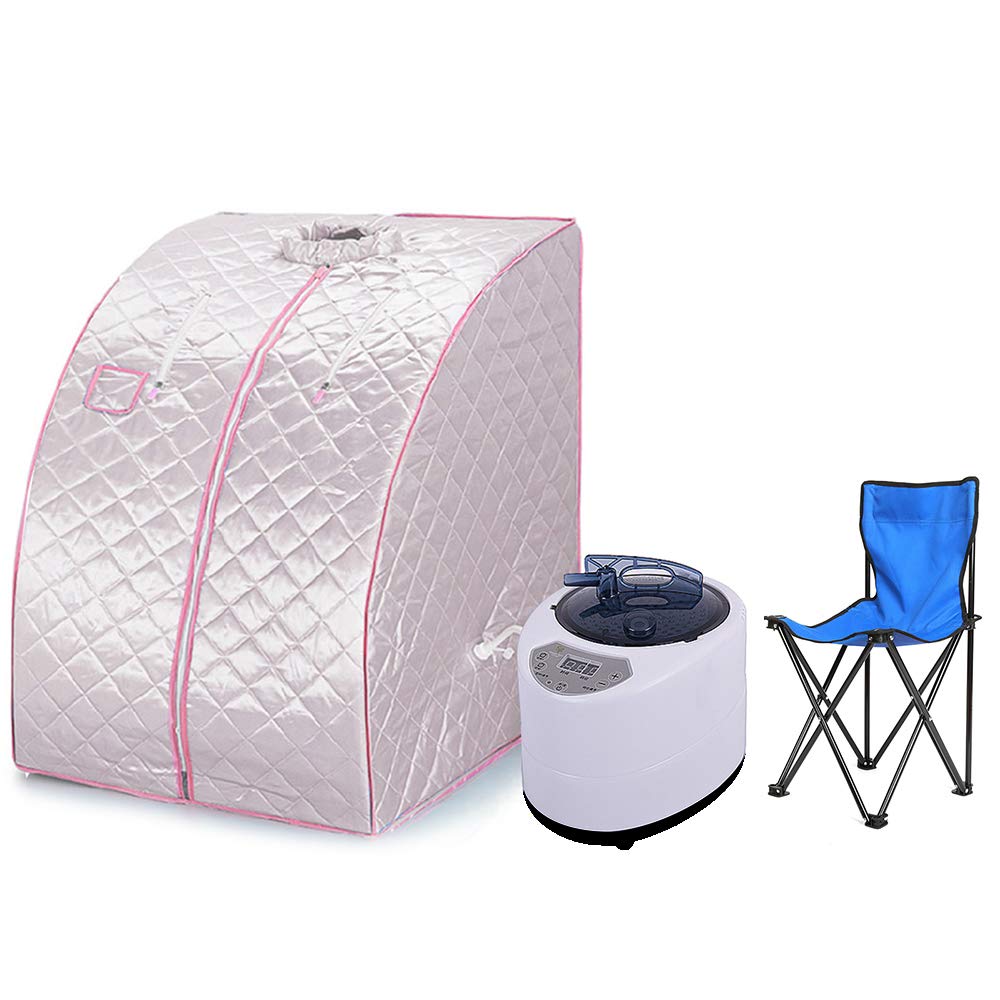 Sauna à Vapeur et Cabine, Tente de Sauna Pliable Isolante à Quatre Couches et Générateur de Vapeur de Sauna 1.8L 1000W pour Bain de Sauna, Amincissement, Détoxification, Thérapie Corporelle