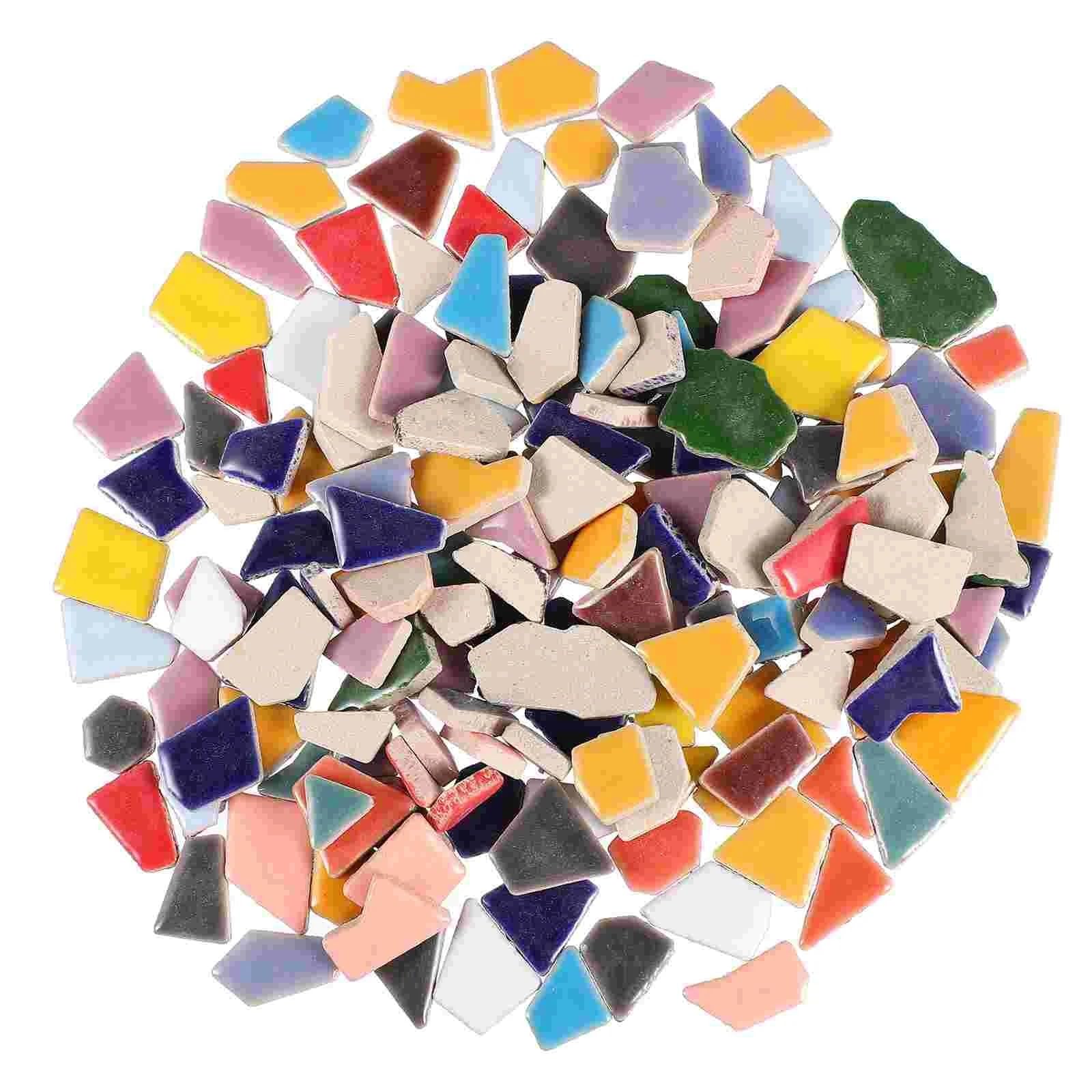 Mosaico in Ceramica Forma Irregolare for Lavoretti Fai da Te 200g Multicolor(Blackwhite)
