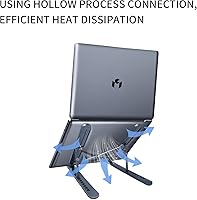Vista 8 de Soporte ajustable de aluminio portátil para laptop, soporte plegable para computadora, elevador de computadora compatible con computadoras