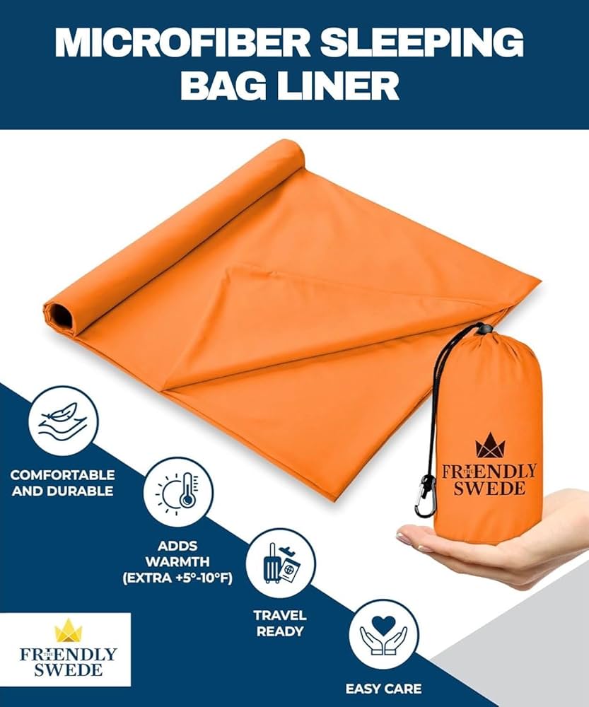 The Friendly Swede Sleeping Bag Liner - Travel and Camping Sheet The Friendly Swede Sleeping Bag Liner - Travel and Camping Sheet