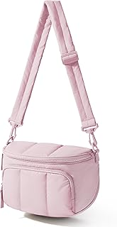 BAGSMART Puffer Crossbody Bum Bags for Women, Small Cross Body Purses for Women Travel & Work, Quilted Water-resistant Hobo