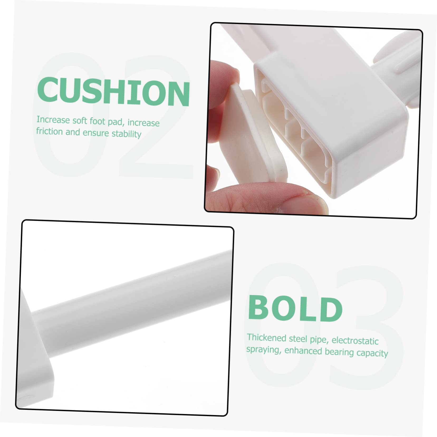 MAGICLULU Closet Rod 20kg Capacity Wardrobe Storage Stand Easy to Assemble White