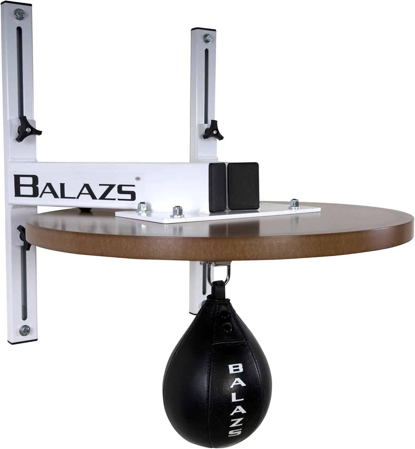 Balazs® i-Box Speed Bag Platform | Made in USA | Wall Mount Speedbag Platform | Speed Bag Mount | Speed Bags for Boxing | Adjustable | Quiet Pro Swivel | 24" Hardwood Drum | Red