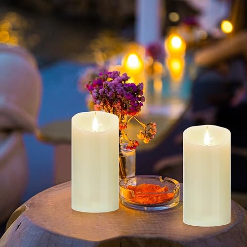 Vista 43 de Velas parpadeantes sin llama de 2.2 pulgadas de diámetro x 4 pulgadas de diámetro x 4 pulgadas de alto, 5, 6, 7, 8, 9 pulgadas, juego de 9 velas LED