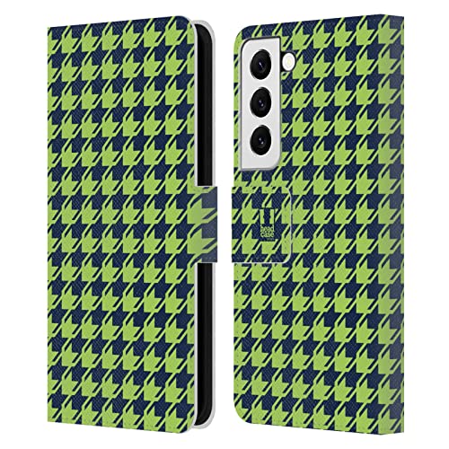 Étui en cuir Galaxy S22 5G Head Case Designs motif vintage jaune et vert premium