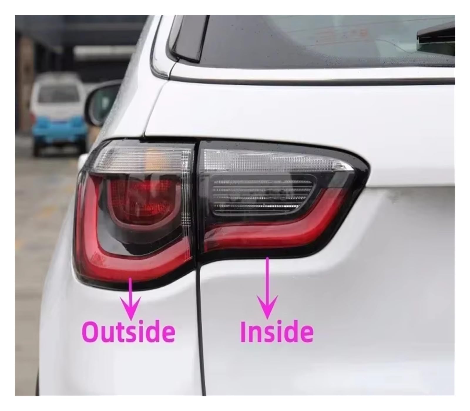 Fari Posteriori Auto Per Jeep Per Compass 2017 2018 2019 2020 2021 Gruppo fanale posteriore Gruppo luce freno Gruppo lampada retromarcia Fanalino Posteriore(Outside Left)