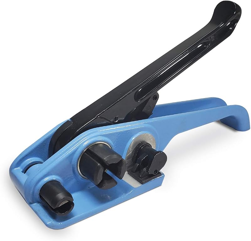 Herramienta tensora de flejado de PET P-330 (con cortador) para flejes de PET y polipropileno (PP) de 5/8" de ancho - Herramienta de flejado fuerte - Herramienta de flejado de PET duradera - Flejado manual de servicio regular por IDL Packaging