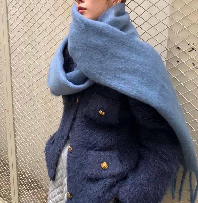 Women Chunky Scarf, Soft Warm Winter Scarf for Cold Weather, Christmas Blanket Scarves Pashmina Shawl Wrap - Image 4